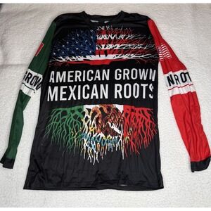 FOX Women's American Grown With Mexican Roots America Mexico Tree Long Sleeve S